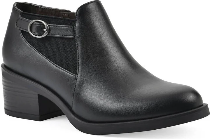 Cuisine Womens Zipper Leather Shooties