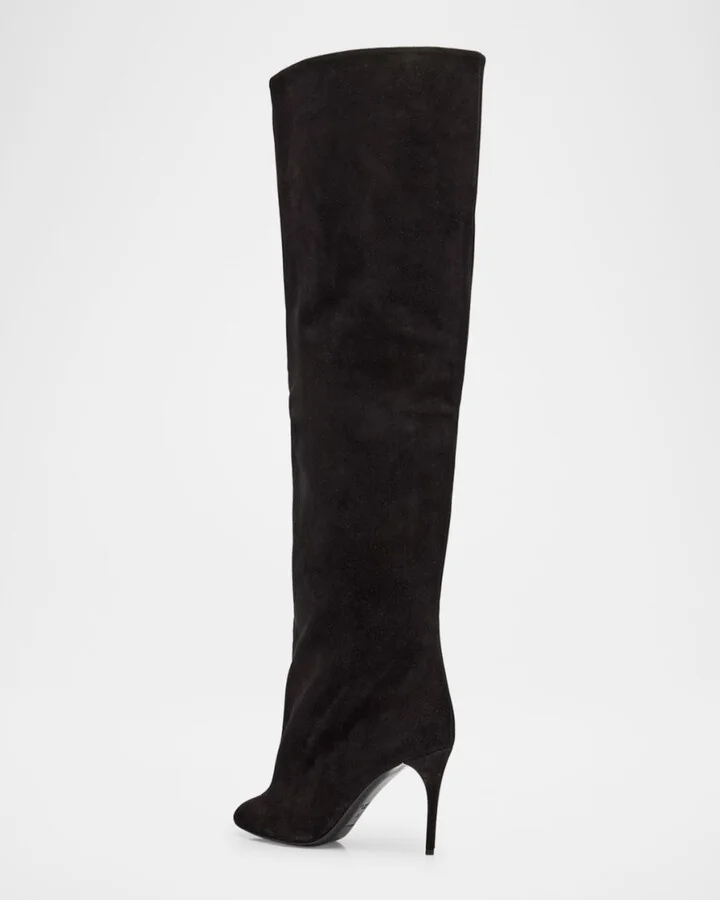 Cuissardes Stiletto Leather Knee Boots - Image 2