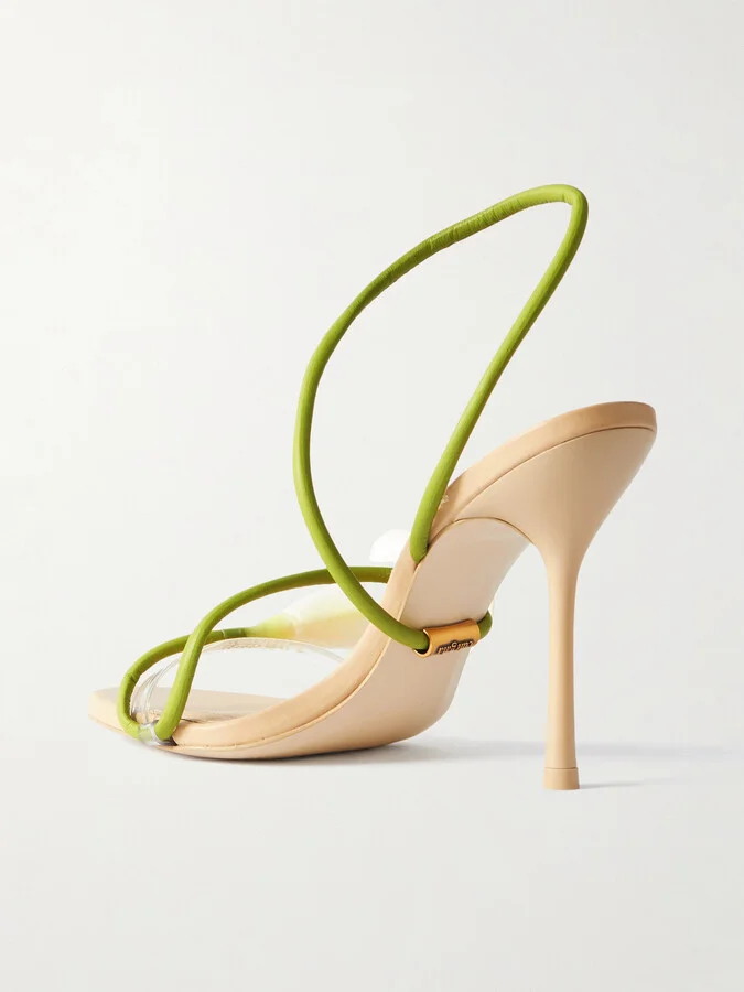 Cult Gaia - Cassidy Pvc-trimmed Leather Sandals - Green - Image 3