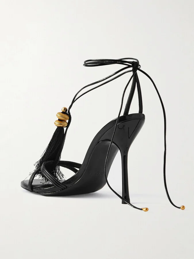 Cult Gaia - Farah Embellished Leather Sandals - Black - Image 3