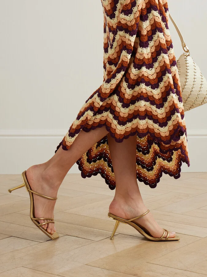 Cult Gaia - Lydia Metallic Leather Sandals - Gold - Image 2