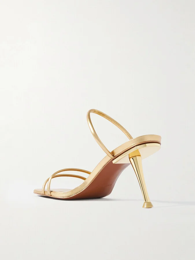 Cult Gaia - Lydia Metallic Leather Sandals - Gold - Image 3