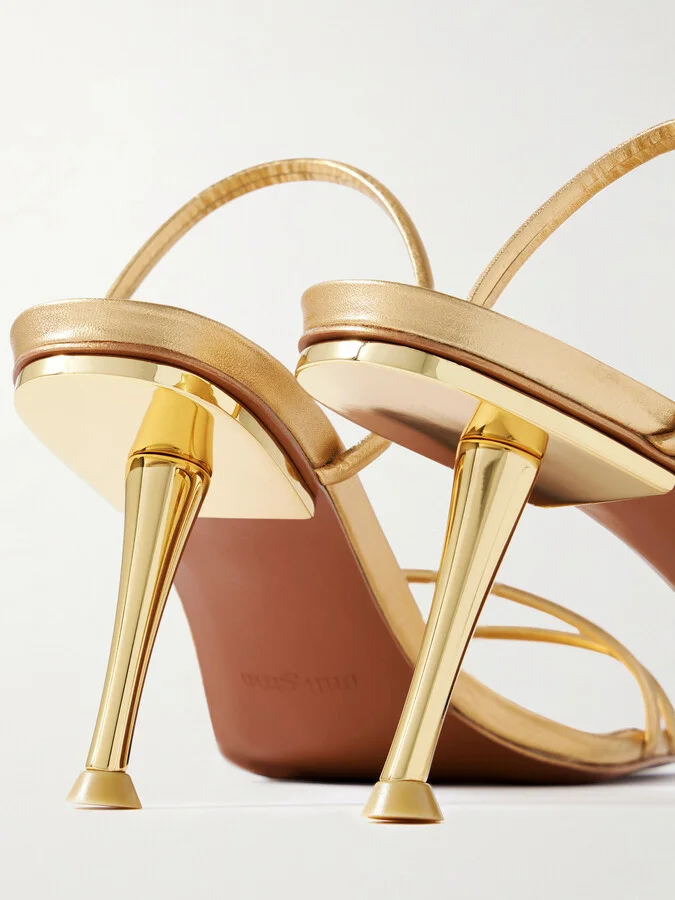 Cult Gaia - Lydia Metallic Leather Sandals - Gold - Image 4