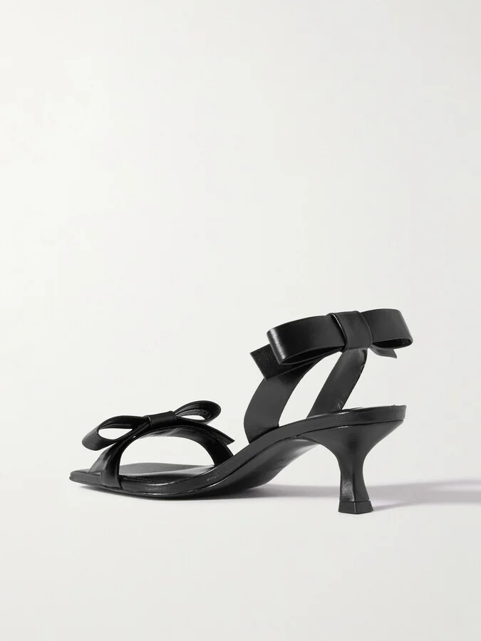 Cult Gaia - Tyla Bow-detailed Leather Sandals - Black - Image 3