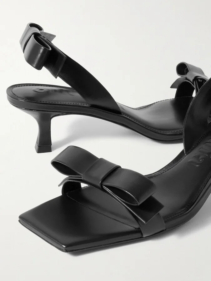 Cult Gaia - Tyla Bow-detailed Leather Sandals - Black - Image 4