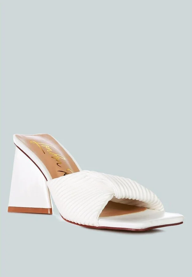 Cupid Kiss Pleated Twist Strap Sandals - Image 4