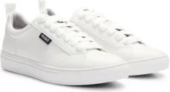 Cupsole trainers in faux leather with logo flag- White Women's Sneakers size 7