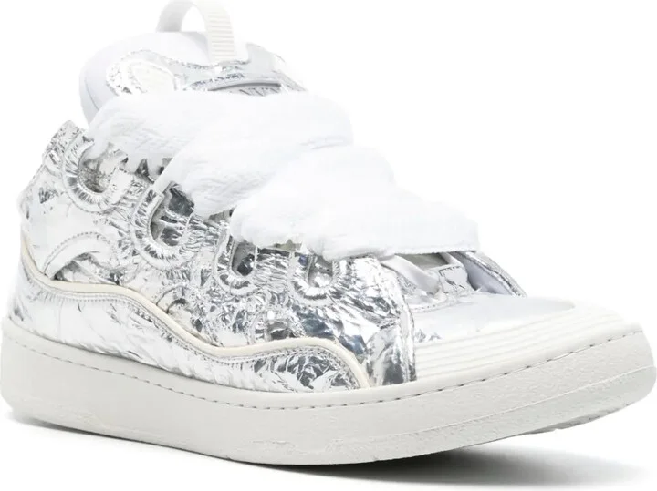 Curb crinkled metallic sneakers - Image 2