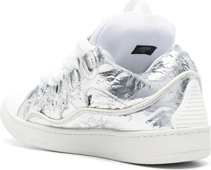 Curb crinkled metallic sneakers - Image 3