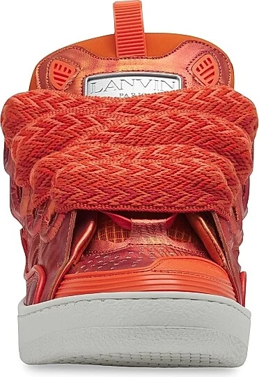 Curb Hologram-Effect Leather Sneakers - Orange - Size 2 - Image 6