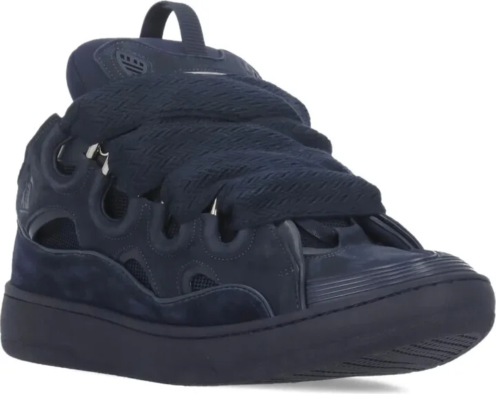 Curb lace-up embossed-logo sneakers