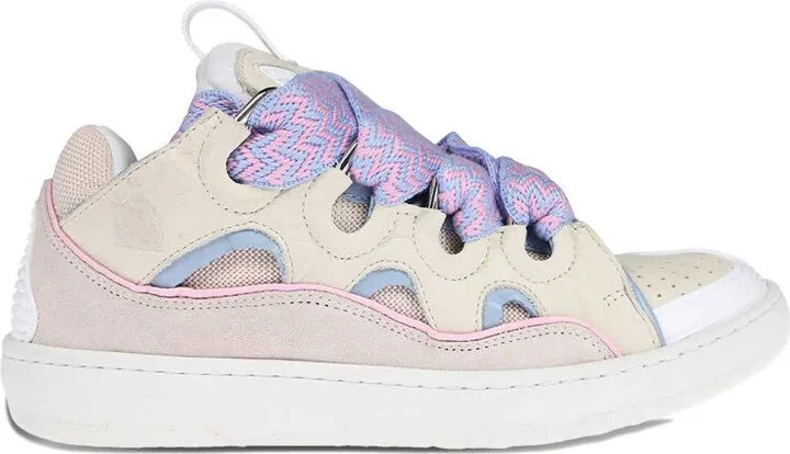 Curb lace-up perforated sneakers