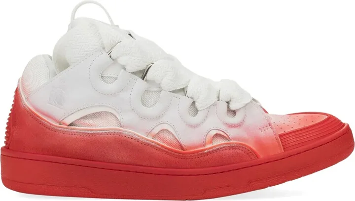 Curb lace-up perforated sneakers
