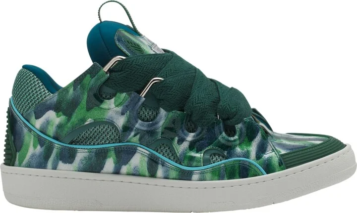 Curb Leather Sneakers With Sparkles