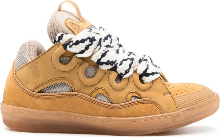 Curb panelled suede sneakers