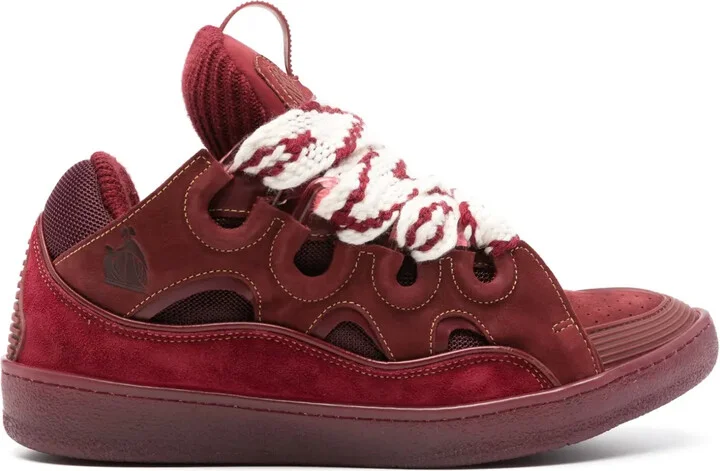 Curb panelled suede sneakers