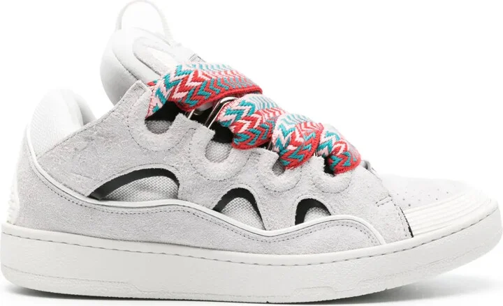 Curb panelled suede sneakers