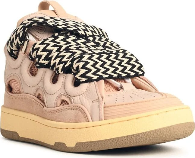 'curb' Pink Leather Blend Sneakers - Image 2