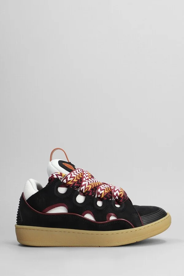 Curb Sneakers In Black Suede And Leather