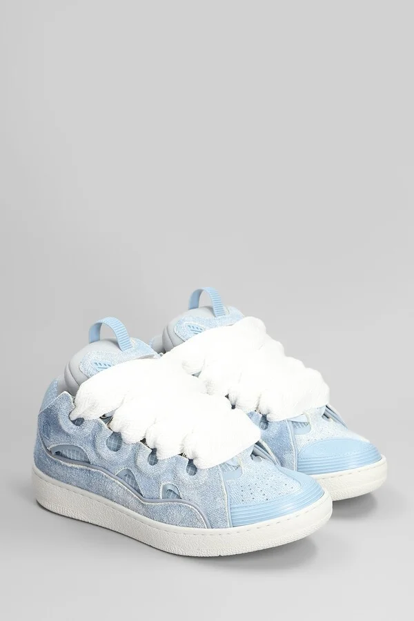 Curb Sneakers In Cyan Leather - Image 2