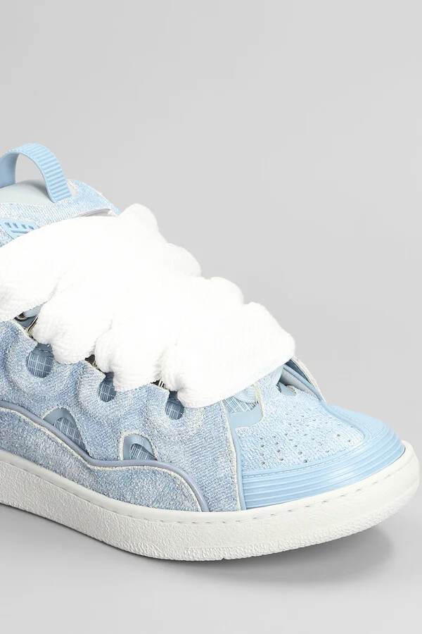Curb Sneakers In Cyan Leather - Image 5