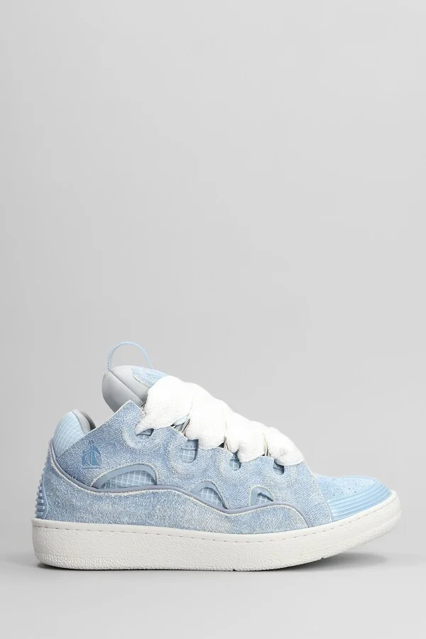 Curb Sneakers In Cyan Leather