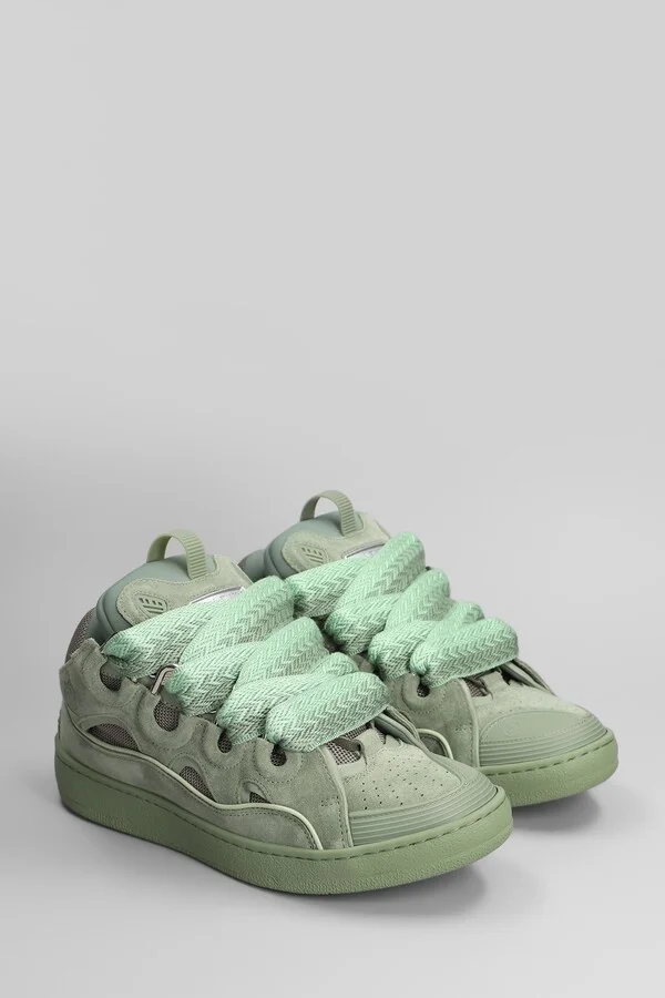 Curb Sneakers In Green Suede - Image 2