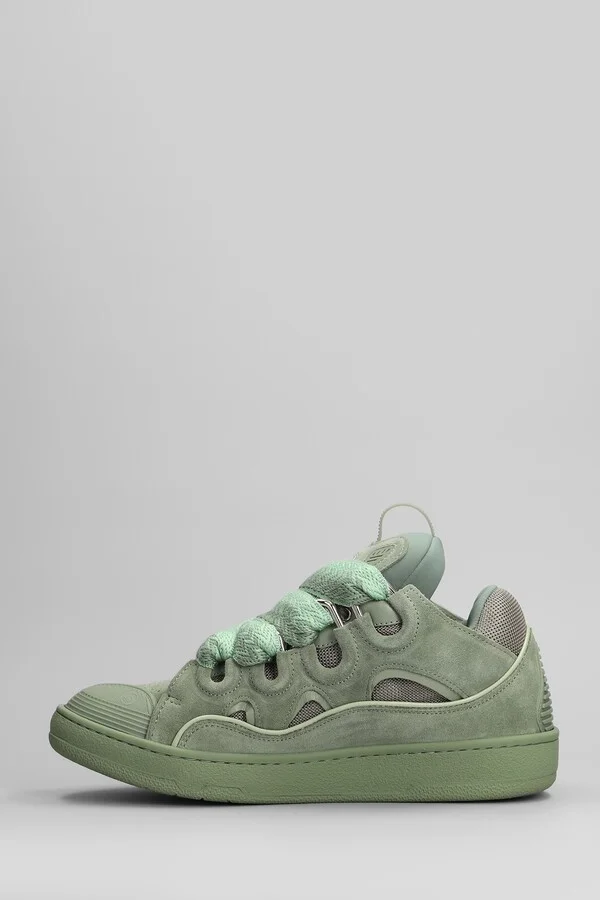 Curb Sneakers In Green Suede - Image 3