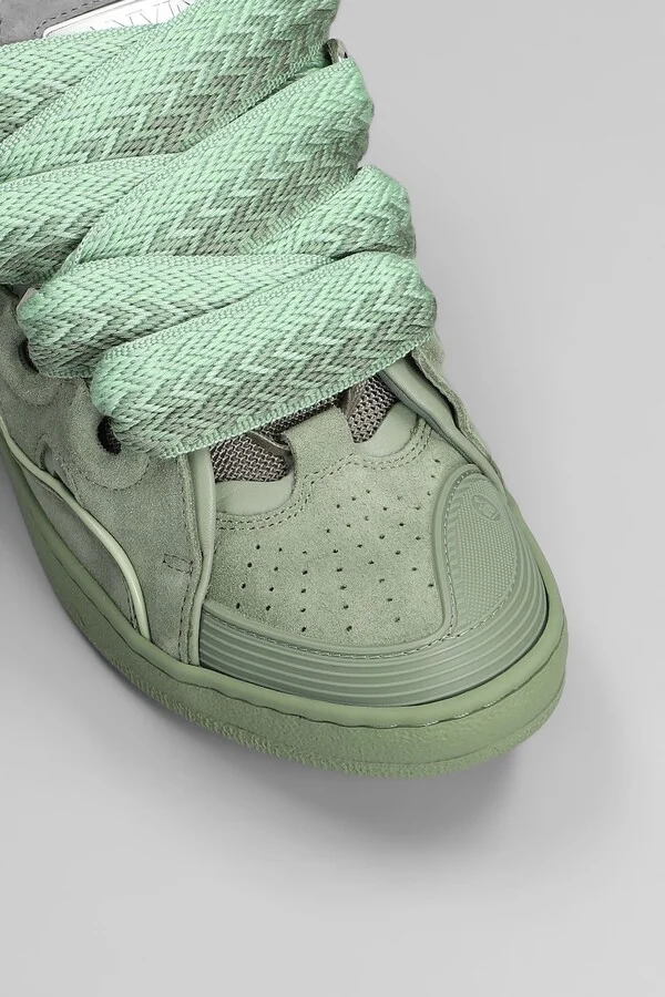 Curb Sneakers In Green Suede - Image 5