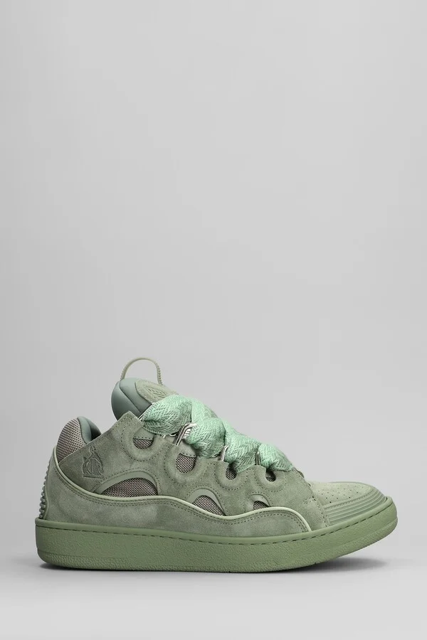 Curb Sneakers In Green Suede