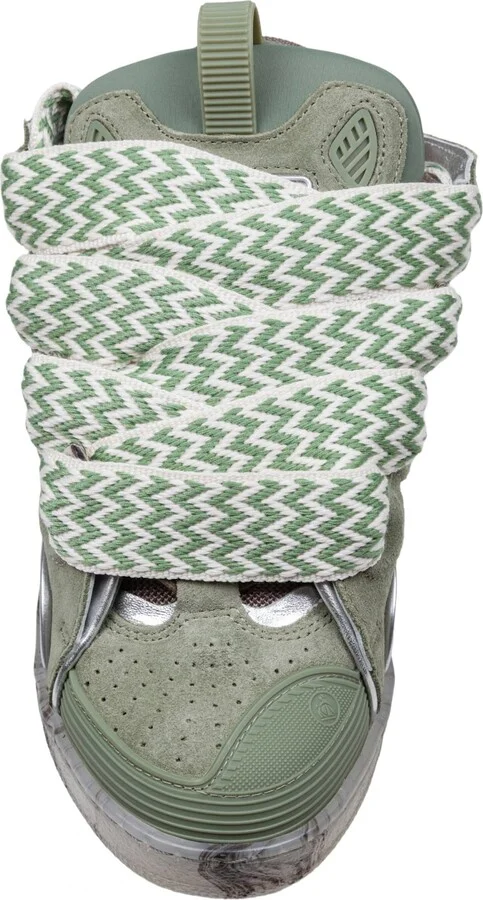 Curb Sneakers In Leather And Mesh Colour Green - Image 3