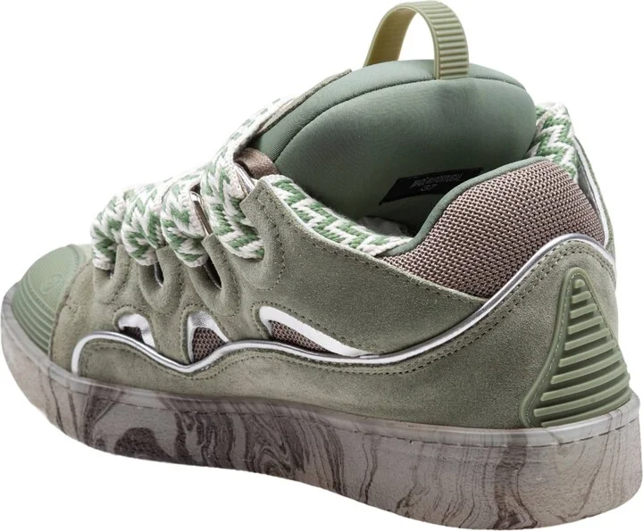 Curb Sneakers In Leather And Mesh Colour Green - Image 4