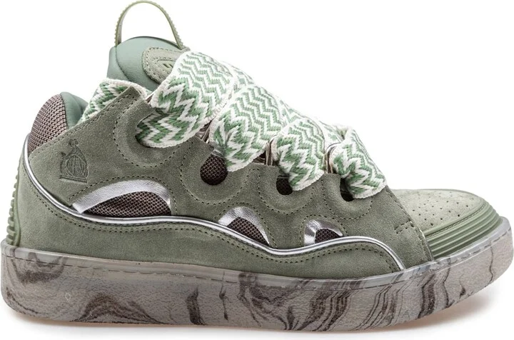 Curb Sneakers In Leather And Mesh Colour Green