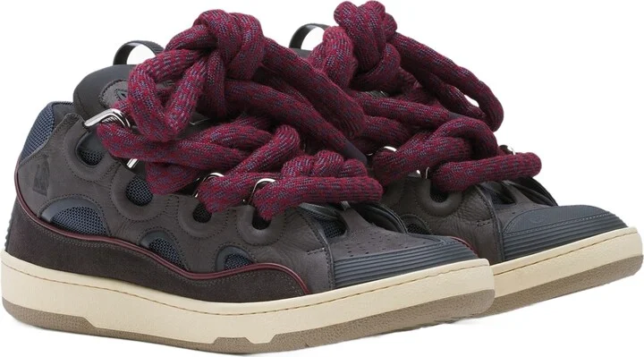 Curb Sneakers In Leather With Snake Laces For Men - Image 2