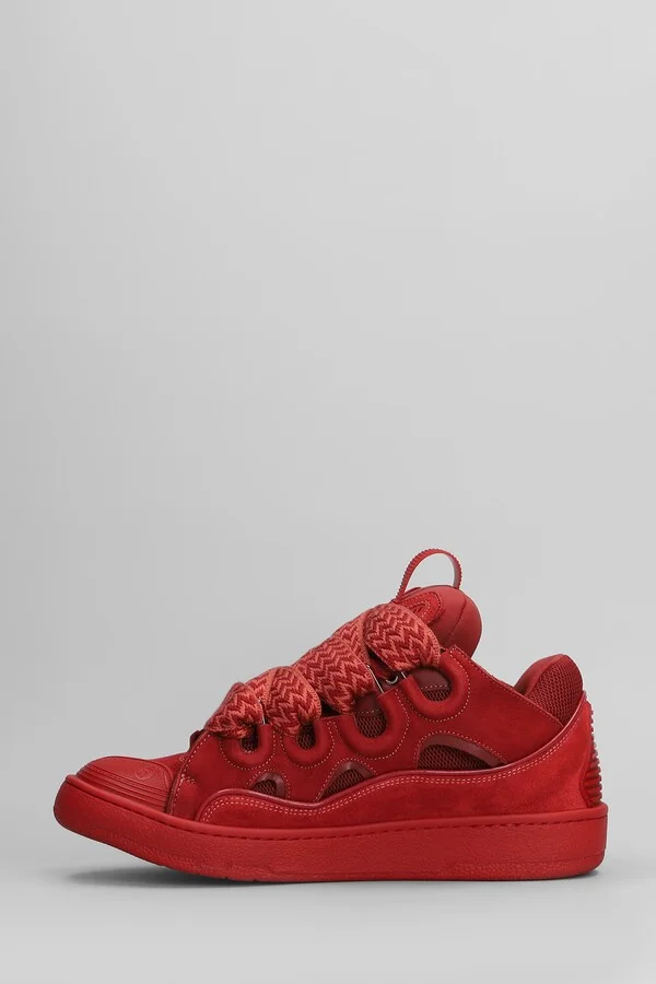 Curb Sneakers In Red Suede And Leather - Image 3
