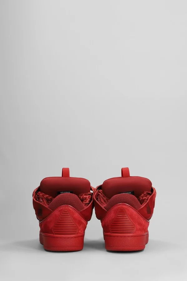 Curb Sneakers In Red Suede And Leather - Image 4
