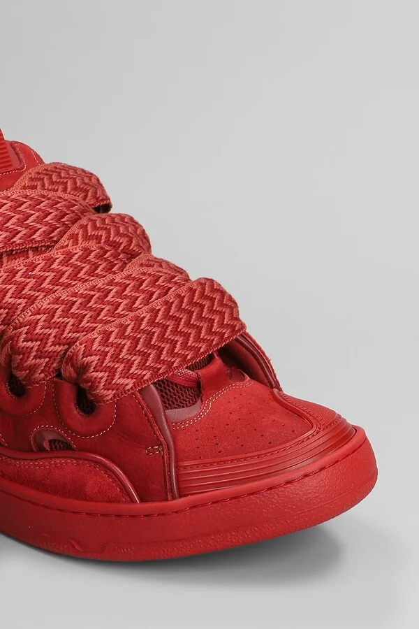 Curb Sneakers In Red Suede And Leather - Image 5