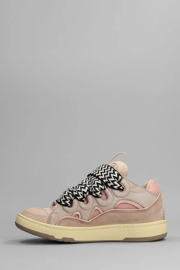 Curb Sneakers In Rose-pink Suede And Leather - Image 3