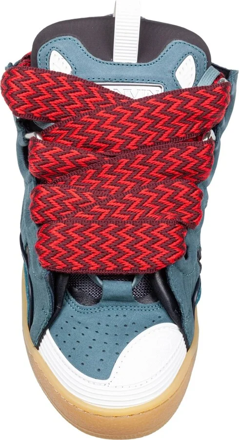Curb Sneakers In Suede And Fabric Color Blue And Red - Image 3