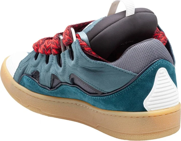 Curb Sneakers In Suede And Fabric Color Blue And Red - Image 4
