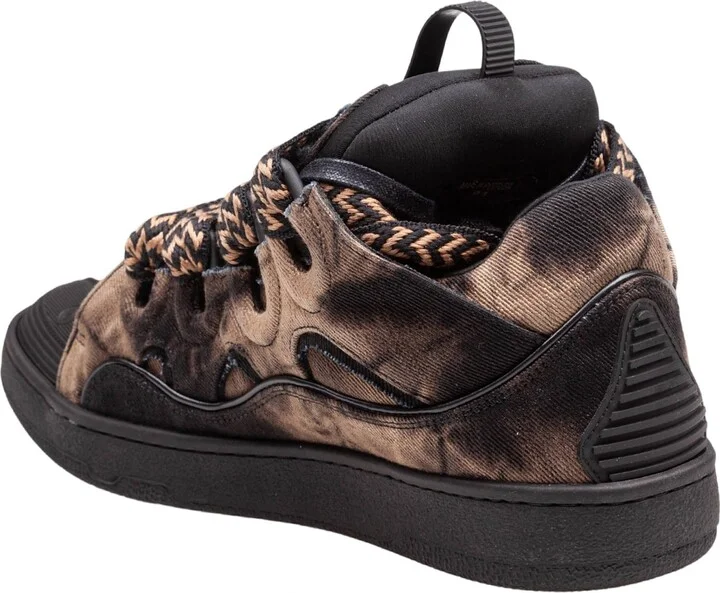 Curb Sneakers In Washed Denim Color Black And Brown - Image 4