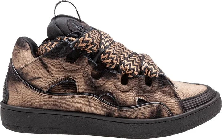 Curb Sneakers In Washed Denim Color Black And Brown