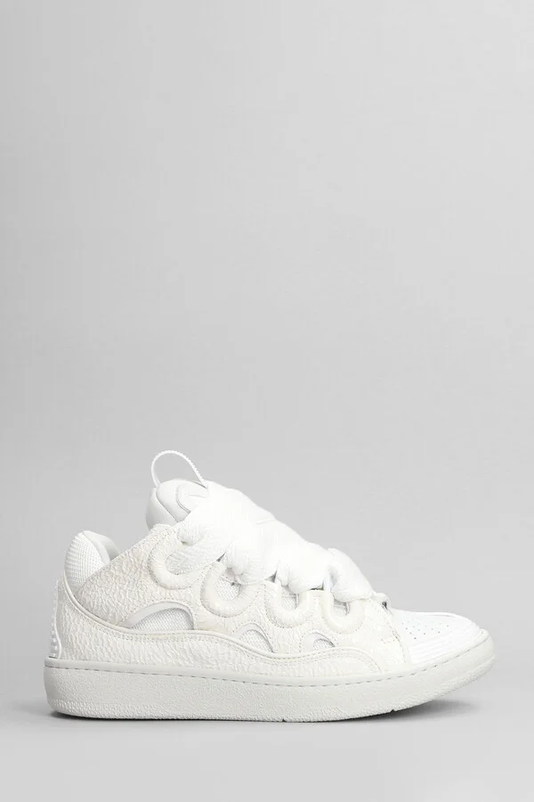 Curb Sneakers In White Leather