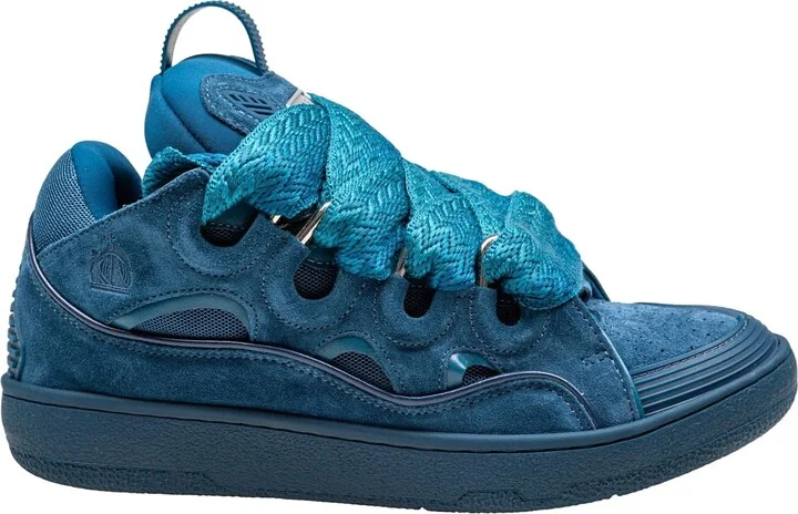 Curb Suede Sneakers Petrol Blue Color
