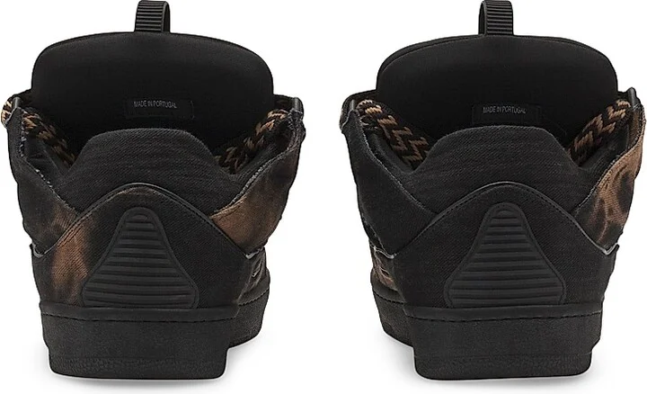 Curb Washed Denim Sneakers - Black Beige - Size 2 - Image 4