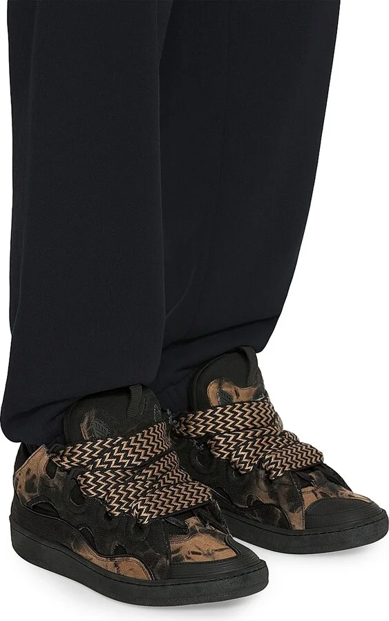 Curb Washed Denim Sneakers - Black Beige - Size 2 - Image 6