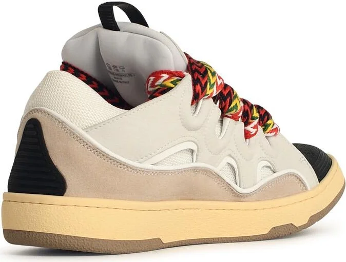 'curb' White Leather Blend Sneakers - Image 3
