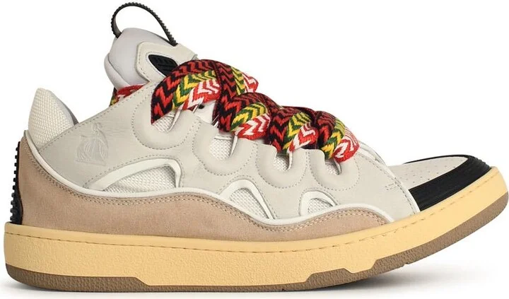 'curb' White Leather Blend Sneakers