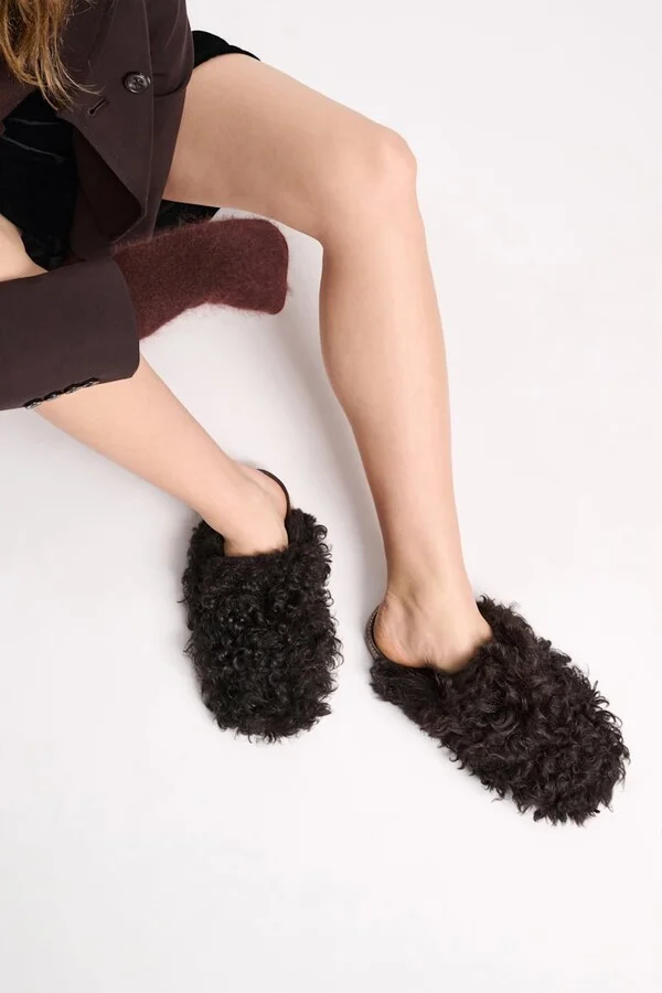 Curly sheepskin clogs - Image 3