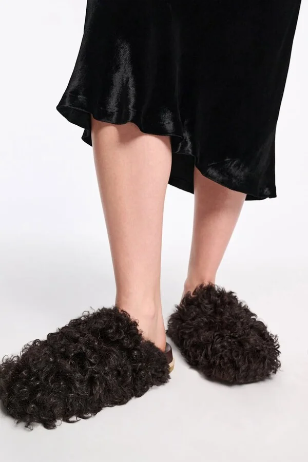 Curly sheepskin clogs - Image 4